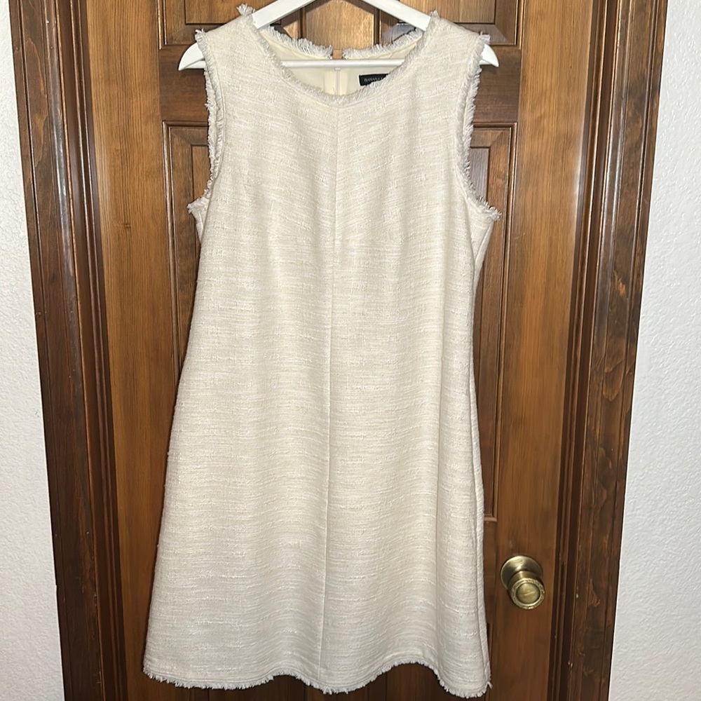 Banana Republic Tweed Cream A Line Dress